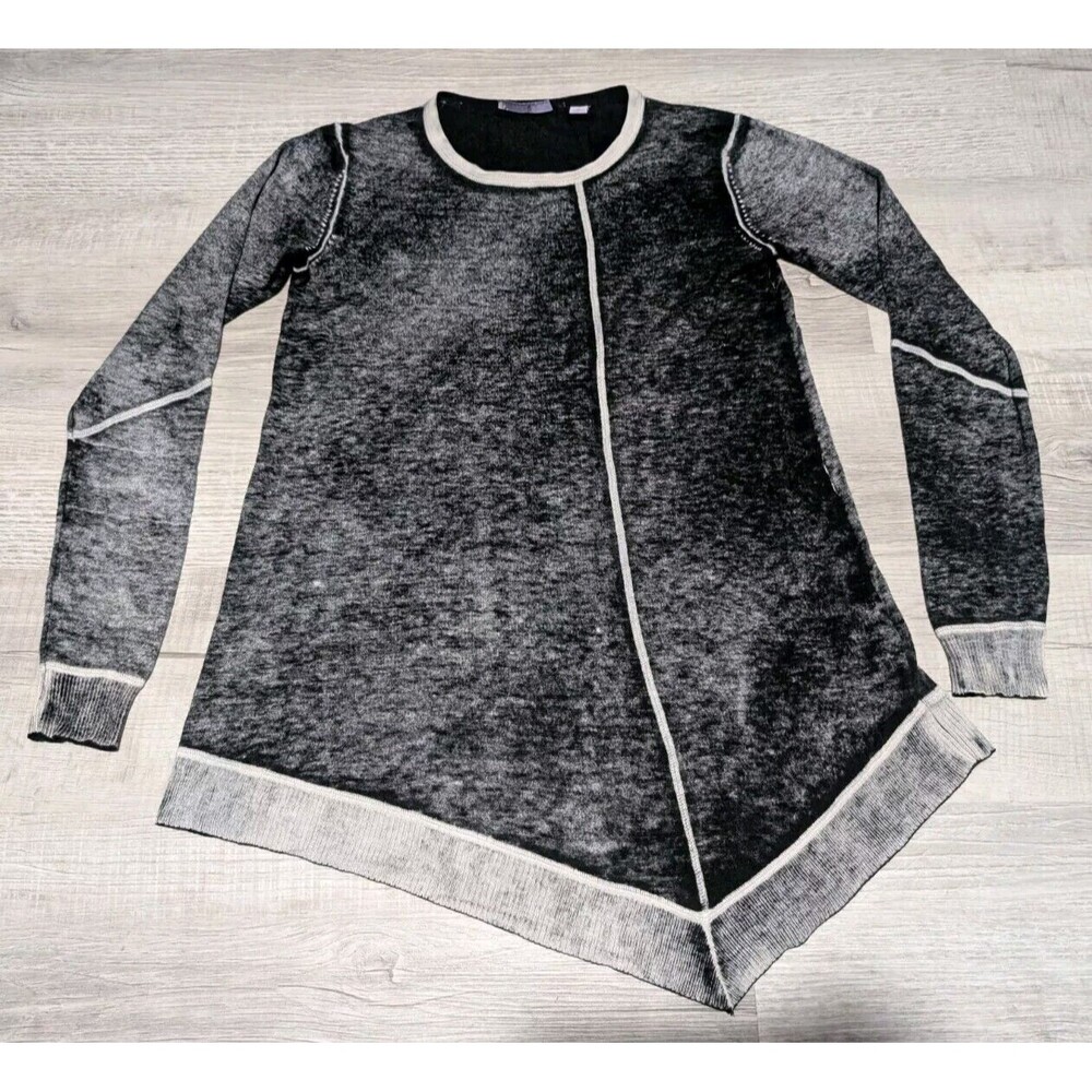 Cullen Silk Blend Sweater Black Gray Long Sleeve Women's Size Small